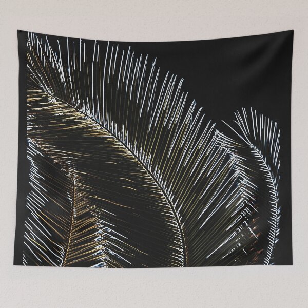 Artikelvorschau, Palm Leaf Silhouette auf Schwarz mit Dream Big Quote entworfen und verkauft von ALEX PHOTO DREAMS.