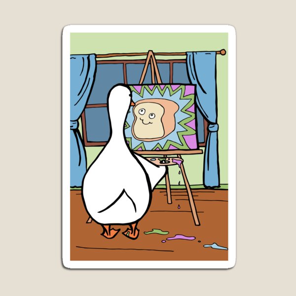Art Duck Painting A Masterpiece Based on Bread Magnet