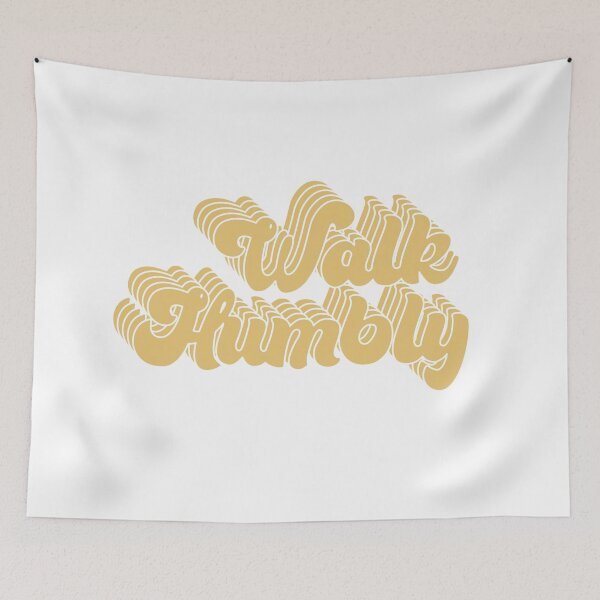 Item preview, Retro 80's Walk Humbly Mustard Yellow designed and sold by Brenander.