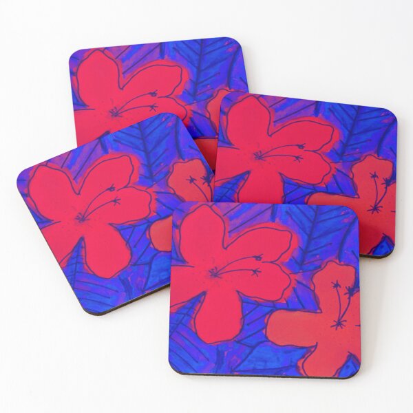 Item preview, Watercolor Hibiscus Flower - Red/Blue designed and sold by Emily Boynton.