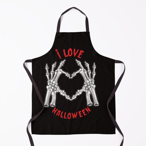 Item preview, I LOVE HALLOWEEN skeletal hands heart funny saying designed and sold by Colator.