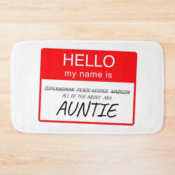 Item preview, Hello My Name is Auntie Name Tag Custom Personalised Design  designed and sold by CreatedbyJR.