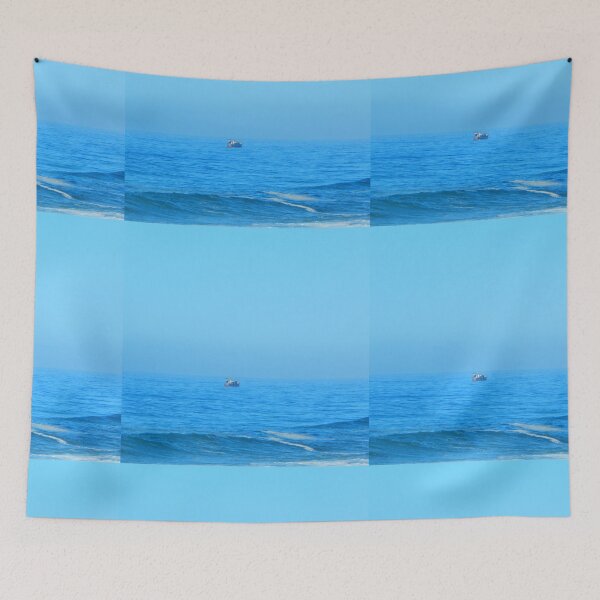 Item preview, Lonely Boat Blue Sea Sky designed and sold by LarrysArtWorld.