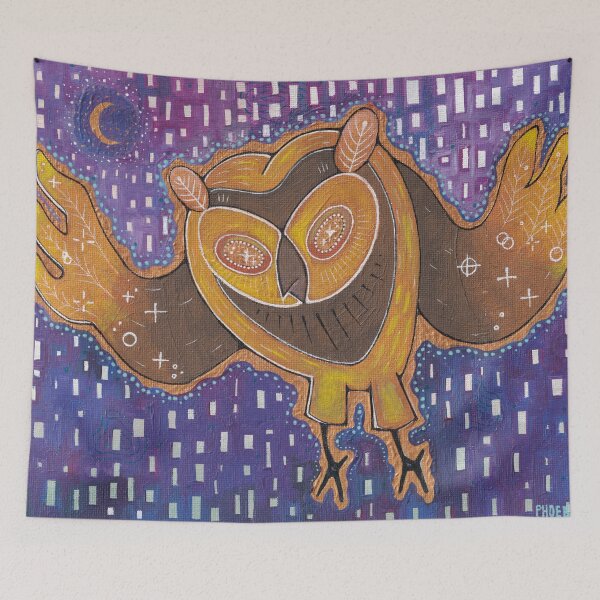 Item preview, "Cosmic Owl" designed and sold by phoebedeanart.