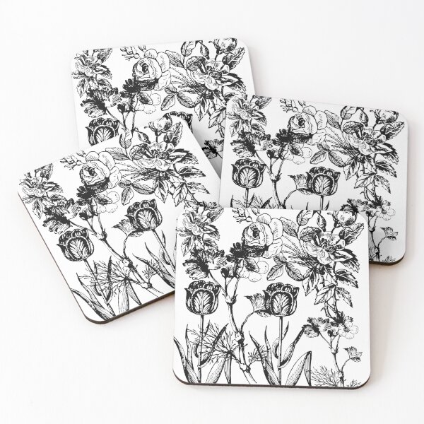 Item preview, Vintage Black and White Flowers For Women T-Shirt  designed and sold by Walking Direction.