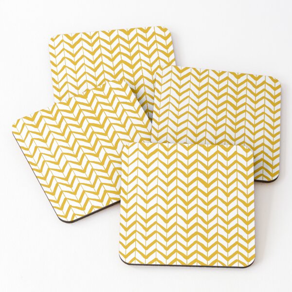 Item preview, Abstract Art | Chevron Arrows Mustard Yellow White designed and sold by Old Urban Farmhouse Design Studio.