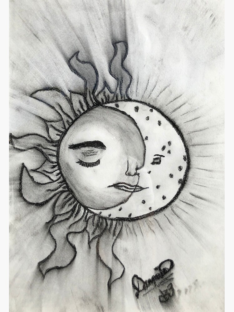 Thumbnail 3 of 3, Sticker, Serene Sun & Moon designed and sold by d33universe.