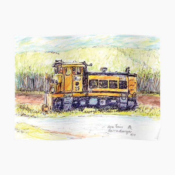 Australian Scene - Cane train - Garradunga, Qld, Aus. Poster