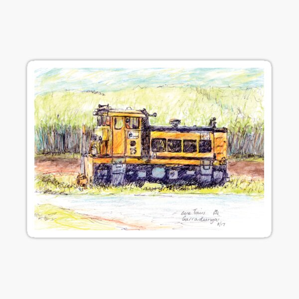 Australian Scene - Cane train - Garradunga, Qld, Aus. Sticker