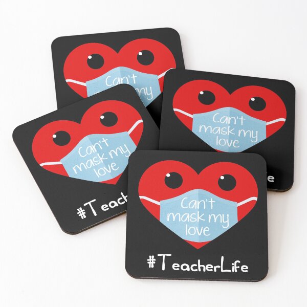 Item preview, Teacher Life Valentines Day Vday 2021 Cant Mask My Love Pun designed and sold by RainbowPandas.