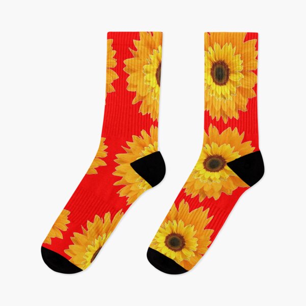 Item preview, YELLOW SUNFLOWERS PATTERNS ABSTRACT RED ART designed and sold by sharlesart.