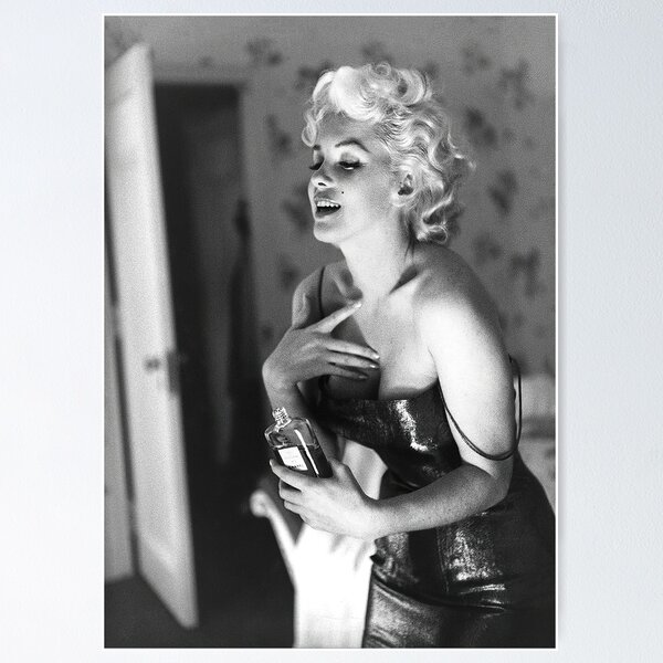 Item preview, Marilyn Monroe Applying Perfume, Black and White Vintage Wall Art designed and sold by modernretro.