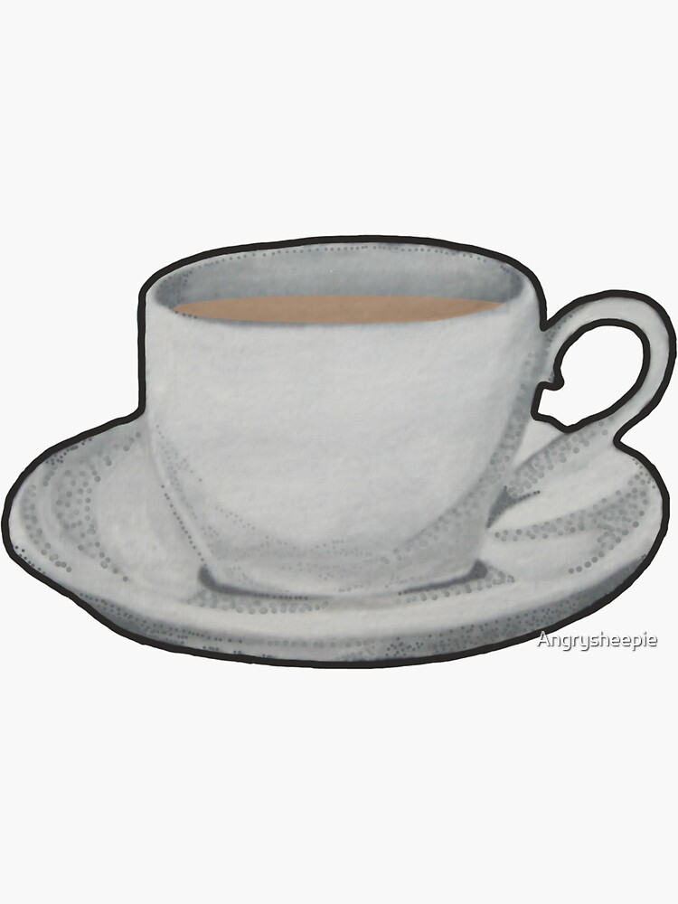 "Teafilled Diner Teacup Friend" Sticker for Sale by Angrysheepie