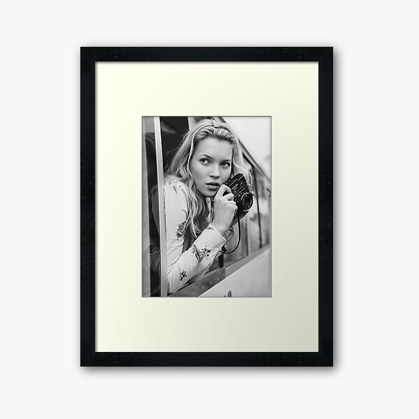 Item preview, Kate Moss With a Camera, Black and White Wall Art designed and sold by modernretro.
