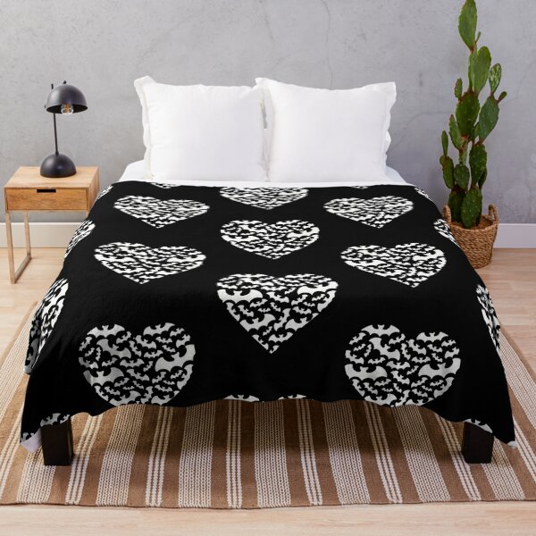 Item preview, Black and White Bat Heart Pattern  designed and sold by Funful.