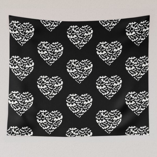 Item preview, Black and White Bat Heart Pattern  designed and sold by Funful.