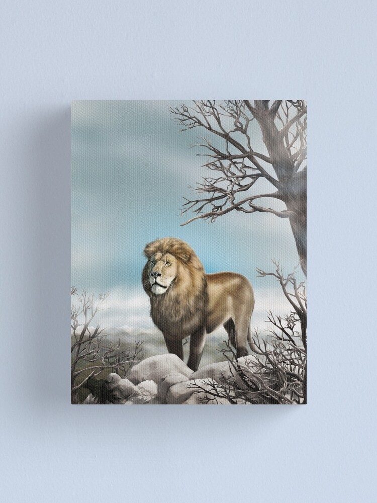 Impression sur toile for Sale avec l'œuvre « Roi Lion un animal