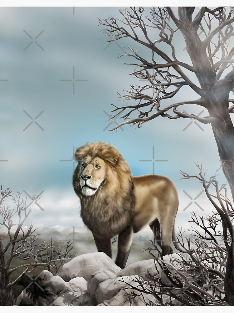 Impression sur toile for Sale avec l'œuvre « Roi Lion un animal