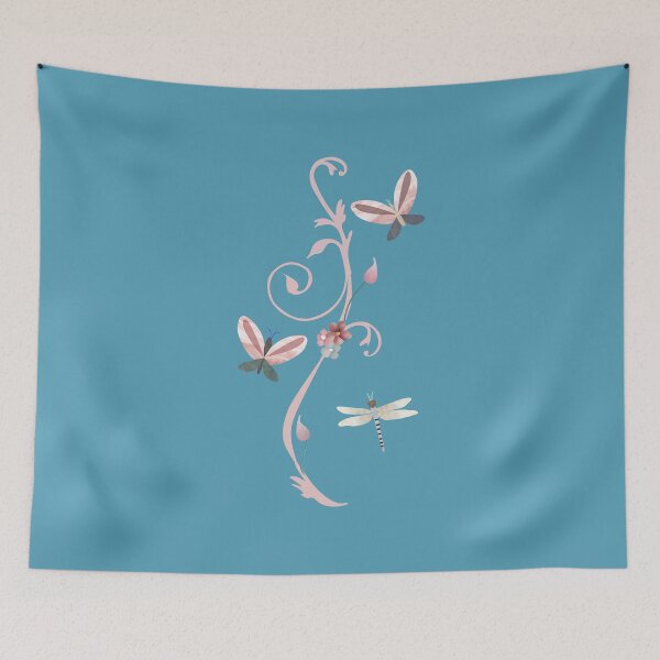 Item preview, Vintage floral butterfly and dragonfly. Shabby Chic Caroline Laursen original designed and sold by Caroline Laursen.