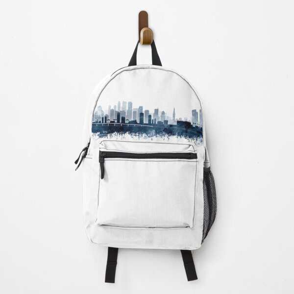 Item preview, Miami Skyline Watercolor Navy Blue by Zouzounio Art designed and sold by zouzounioart.