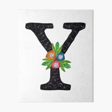 Paper Quilling Monogram Y Art Board Print