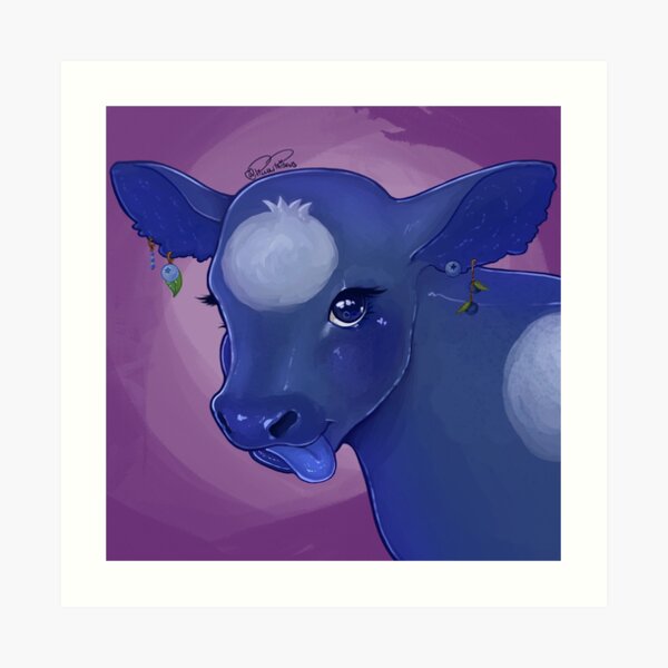 Blueberry Cow Wall Art Redbubble.