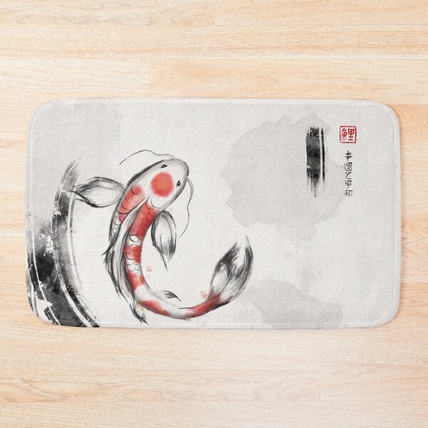 Item preview, Good Luck And Peace Koi Japanese Ink designed and sold by Ruby-Art.