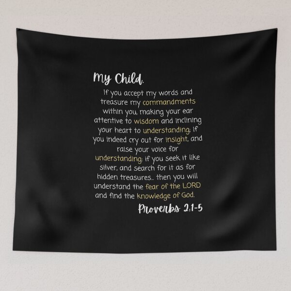 Item preview, Proverbs 2:1-5, Bible verse designed and sold by AlexArtwork.