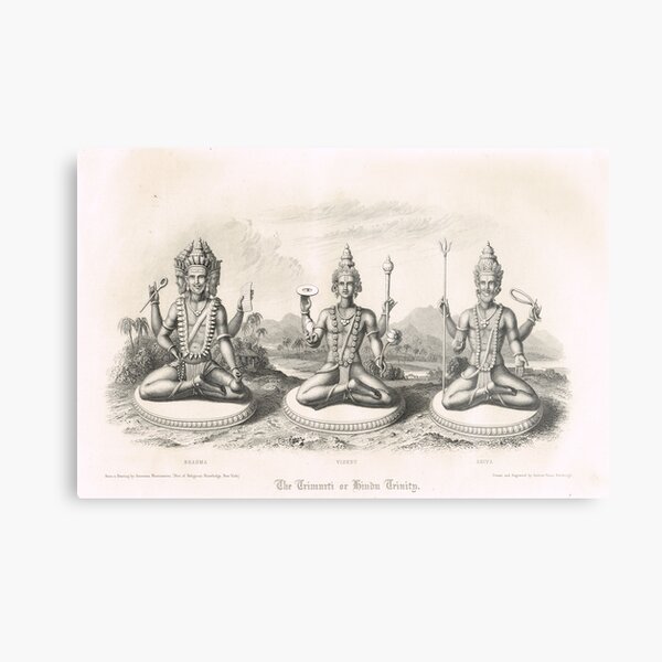 The Trimurti or Hindu Trinity 3 forms Metal Print