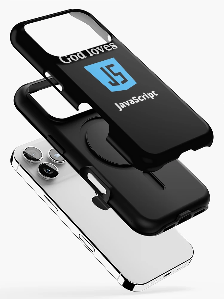 Aperçu 2 sur 4. Coque iPhone avec l'œuvre Dieu aime JavaScript créée et vendue par ChristianCoding.