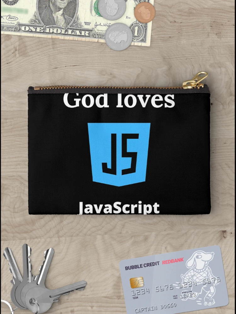 Thumbnail 3 of 4, Zipper Pouch, God Loves JavaScript designed and sold by ChristianCoding.