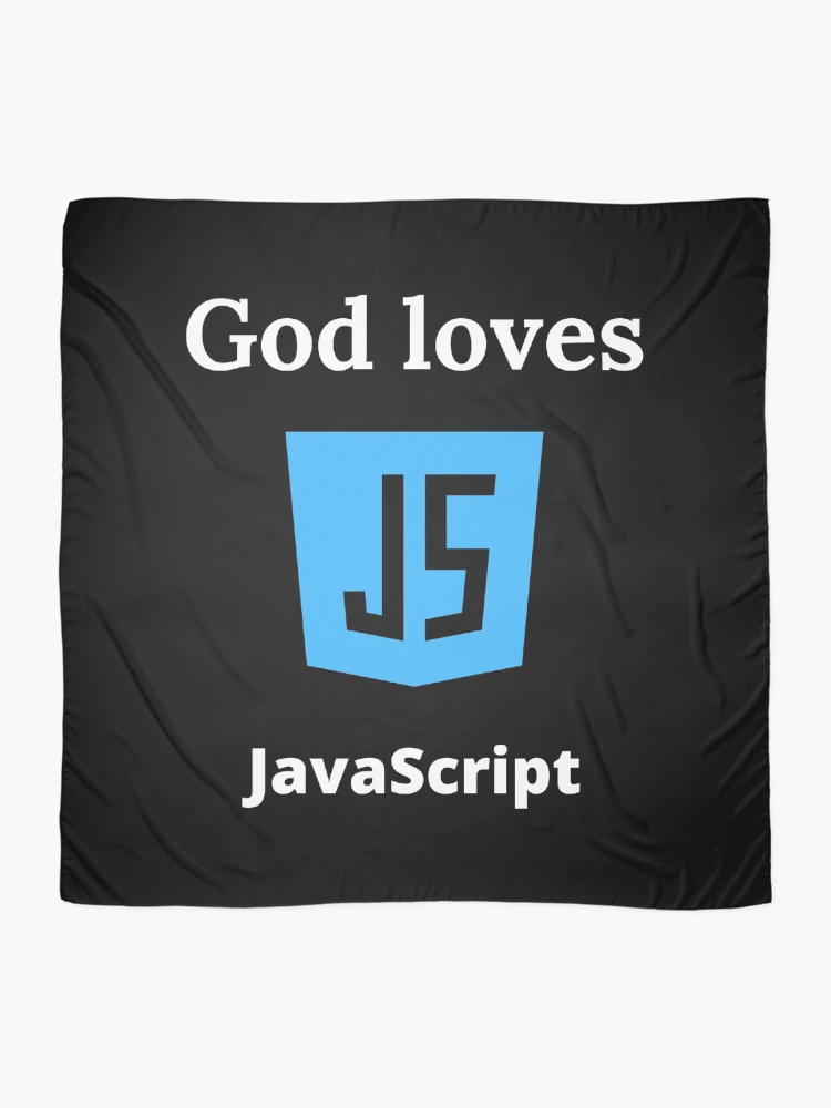 Thumbnail 2 of 3, Scarf, God Loves JavaScript designed and sold by ChristianCoding.