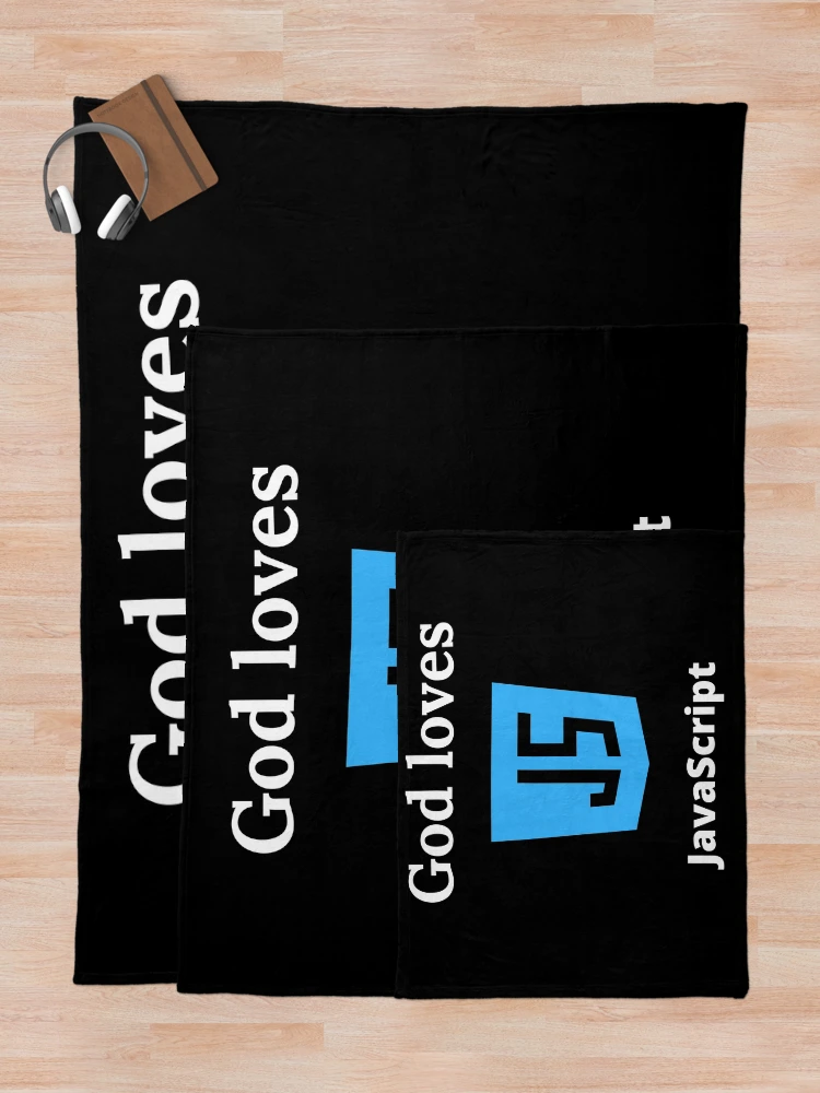 Thumbnail 5 of 6, Throw Blanket, God Loves JavaScript designed and sold by ChristianCoding.