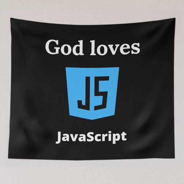Aperçu de l'œuvre Dieu aime JavaScript créée et vendue par ChristianCoding.