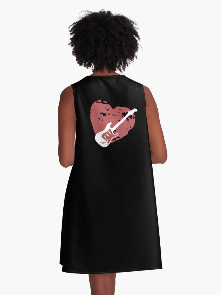 Thumbnail 3 of 4, A-Line Dress, I Heart Guitar designed and sold by geeandtee1.