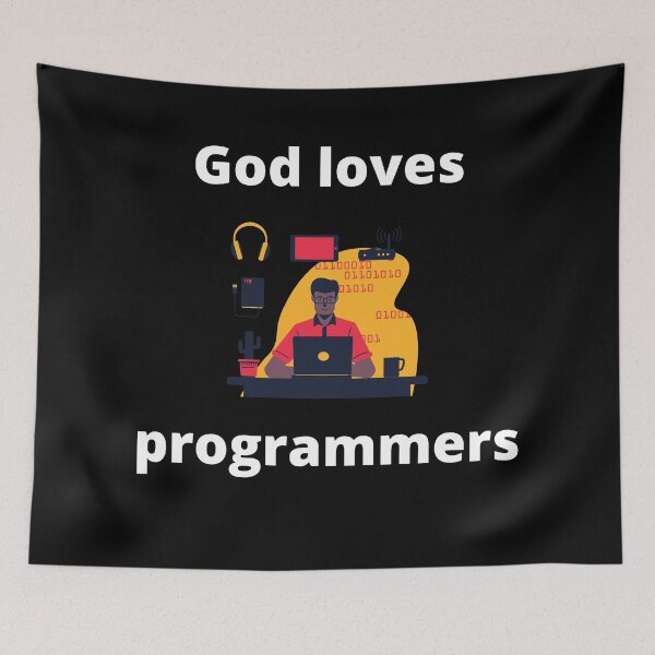 Item preview, God Loves Programmers designed and sold by ChristianCoding.