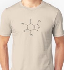 Caffeine Chemical Structure (C8H10N4O2) Slim Fit T-Shirt
