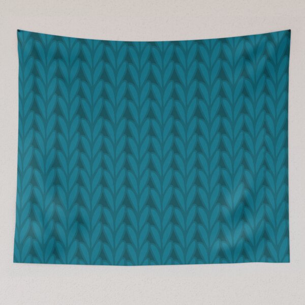 Item preview, knitted stitches or stack hearts in teal designed and sold by byhandathome.