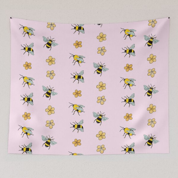 Item preview, Honey Bees and Yellow Flowers designed and sold by CatharticTick.