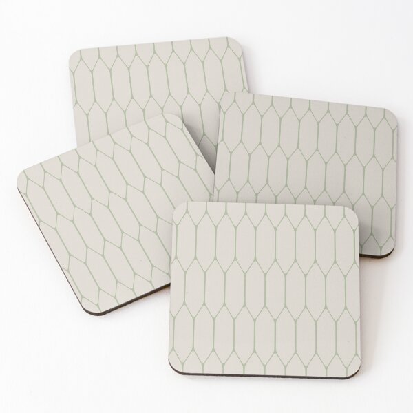 Item preview, Long Honeycomb Minimalist Geometric Pattern in Beige and Sage designed and sold by kierkegaard.