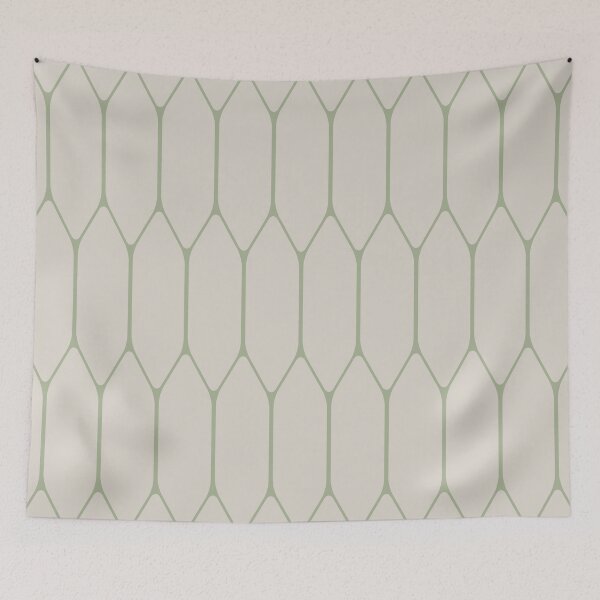 Item preview, Long Honeycomb Minimalist Geometric Pattern in Beige and Sage designed and sold by kierkegaard.