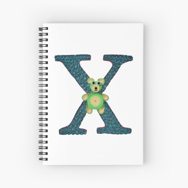 Paper Quilling Monogram X Spiral Notebook