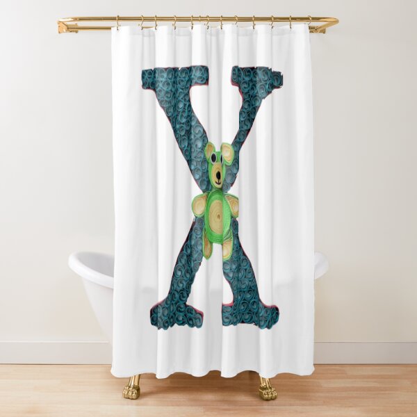Paper Quilling Monogram X Shower Curtain