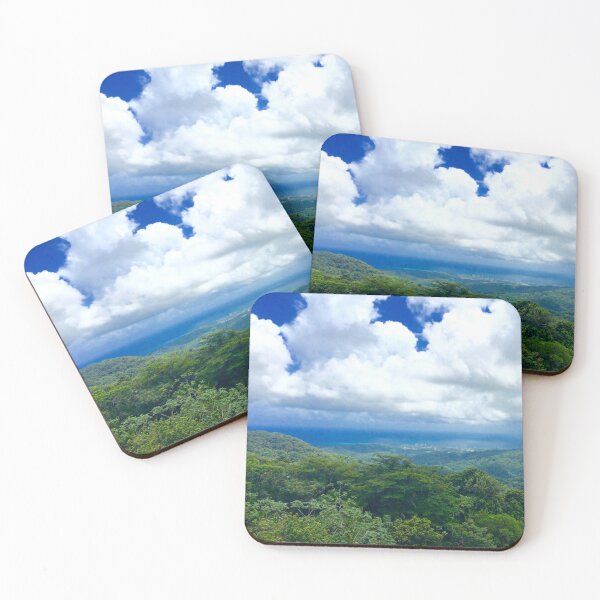 Item preview, Cloudy Sky Above a Mountain Rain Forest with Ocean on the Horizon designed and sold by ShowMePrints.