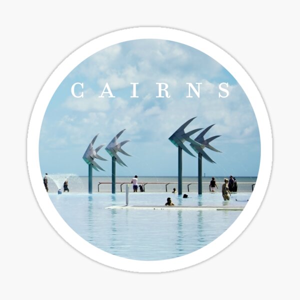 Item preview, Cairns Lagoon, Cairns, Queensland, Australia Round Sticker designed and sold by Ayarat Burke.