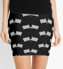 Checkered flags in grey Mini Skirt