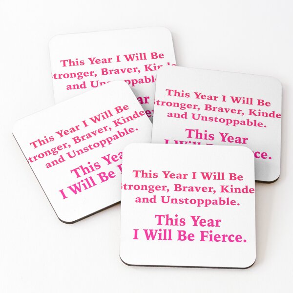 Item preview, This Year I will be Stronger, Braver, Kinder & Unstoppable -Pink type designed and sold by Linda Sholberg.