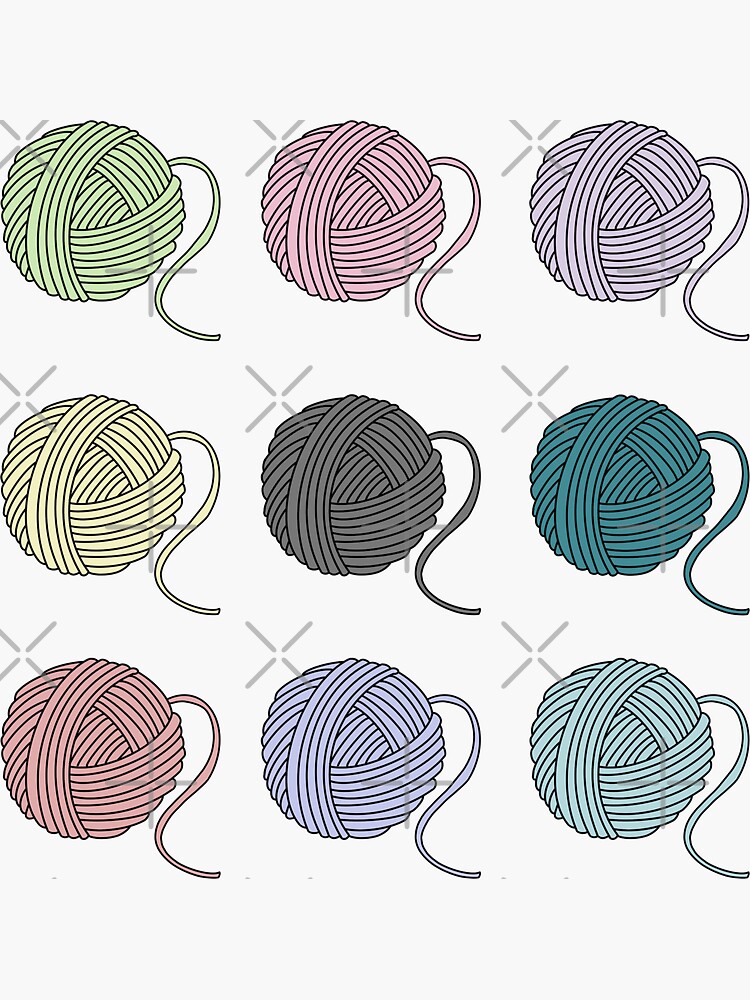 "MultiColored Yarn Balls" Sticker for Sale by QuinnRamsay Redbubble