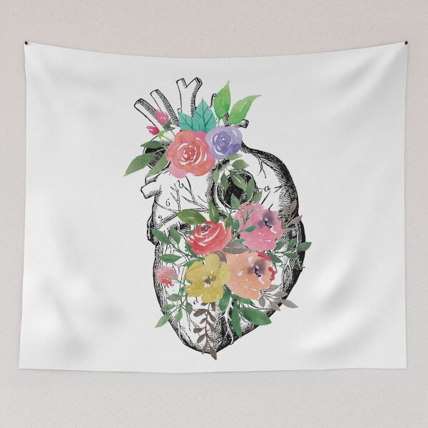 Item preview, Floral Vintage Heart Anatomy  designed and sold by ProudNurse.