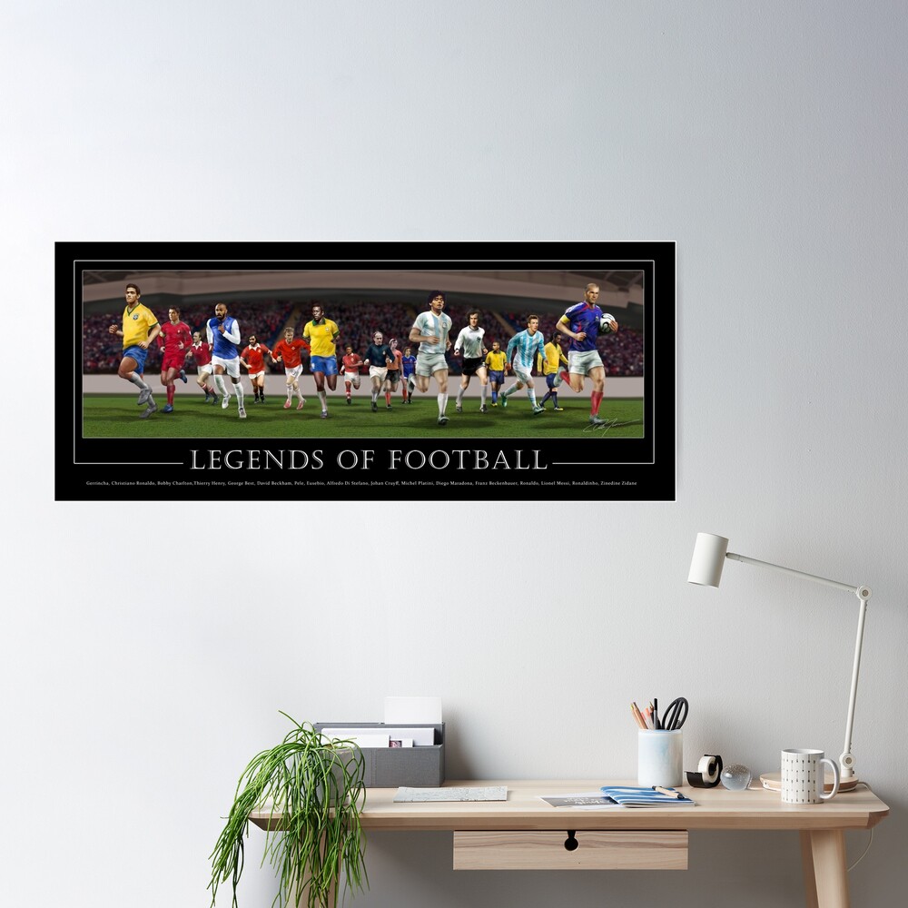  makeuseof The totem of football legends Poster Art for Living  Room in Canvas Print 24x36inch: Posters & Prints